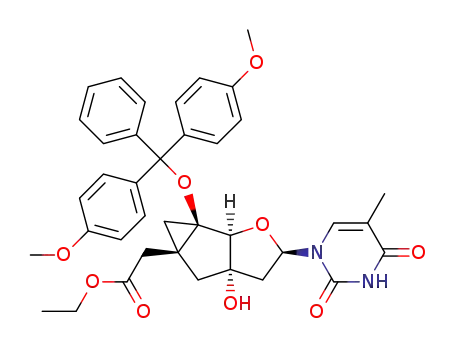 1-[(3'S,5'R,6'R)-5'-O-[(4,4'-dimethoxytriphenyl)methyl]-6'-[(ethoxycarbonyl)methyl]-2'-deoxy-3',5'-ethano-5',6'-methano-β-D-ribofuranosyl]thymine
