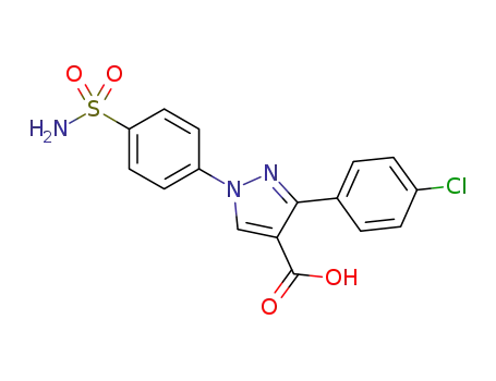 1-[4-(aminosulfonyl)phenyl]-3-(4-chlorophenyl)-1H-pyrazole-4-carboxylic acid