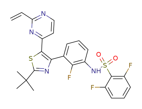 N-{3-[2-(1,1-dimethylethyl)-5-(2-ethenyl-4-pyrimidinyl)-1,3-thiazol-4-yl]-2-fluorophenyl}-2,6-difluorobenzenesulfonamide