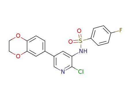 N-(2-chloro-5-(2,3-dihydrobenzo[b][1,4]dioxin-6-yl)pyridin-3-yl)-4-fluorobenzenesulfonamide
