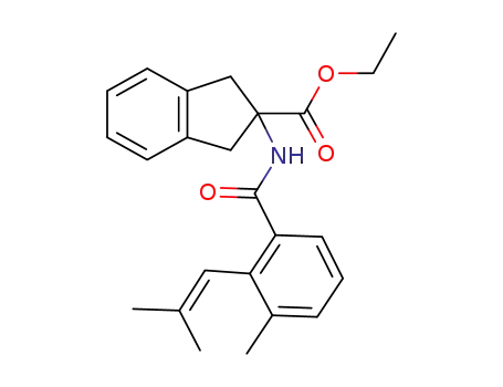 Molecular Structure of 1092447-84-1 (2-[3-methyl-2-(2-methyl-propenyl)-benzoylamino]-indan-2-carboxylic acid ethyl ester)