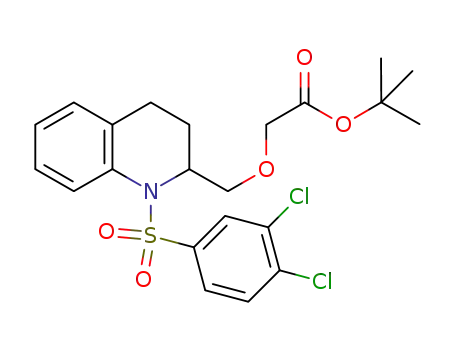 Molecular Structure of 1018826-32-8 (tert-butyl 2-((1-(3,4-dichlorophenylsulfonyl)-1,2,3,4-tetrahydroquinolin-2-yl)methoxy)-acetate)