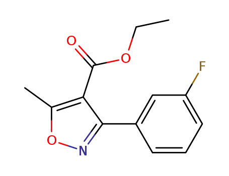 Molecular Structure of 917388-62-6 (ethyl 3-(3-fluorophenyl)-5-methylisoxazole-4-carboxylate)