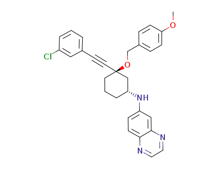 [(1R,3R)-3-(3-chloro-phenylethynyl)-3-(4-methoxy-benzyloxy)-cyclohexyl]-quinoxalin-6-yl-amine