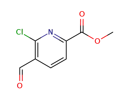 Molecular Structure of 872029-82-8 (2-Pyridinecarboxylic acid, 6-chloro-5-formyl-, methyl ester)