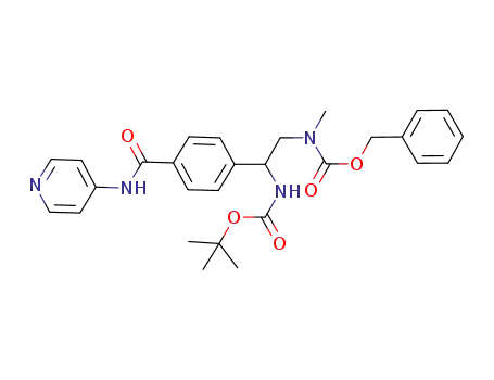 Molecular Structure of 920274-02-8 (Carbamic acid,
N-[2-[[(1,1-dimethylethoxy)carbonyl]amino]-2-[4-[(4-pyridinylamino)carb
onyl]phenyl]ethyl]-N-methyl-, phenylmethyl ester)