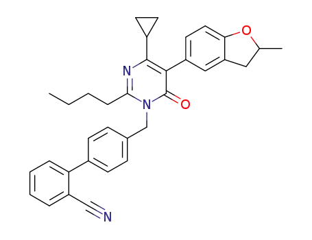 4'-{[2-butyl-4-cyclopropyl-5-(2-methyl-2,3-dihydro-1-benzofuran-5-yl)-6-oxopyrimidin-1(6H)-yl]methyl}biphenyl-2-carbonitrile