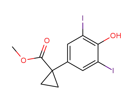 Molecular Structure of 936727-39-8 (1-(4-hydroxy-3,5-diiodophenyl)cyclopropanecarboxylic acid methyl ester)