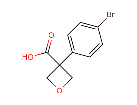 Molecular Structure of 1393585-20-0 (3-(4-Bromophenyl)oxetane-3-carboxylic acid)