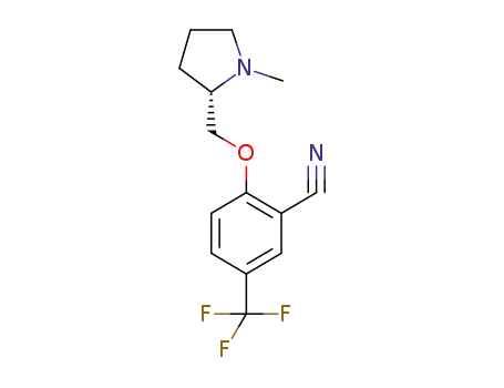 Molecular Structure of 1215230-56-0 ((S)-2-((1-methylpyrrolidin-2-yl)methoxy)-5-(trifluoromethyl)benzonitrile)