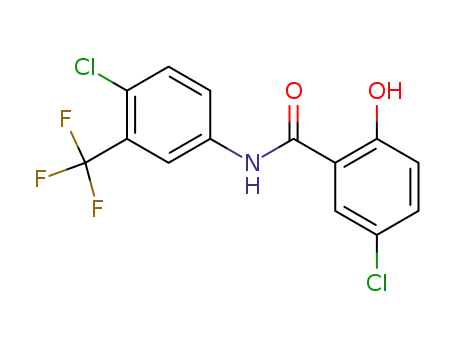Molecular Structure of 900-36-7 (Benzamide, 5-chloro-N-[4-chloro-3-(trifluoromethyl)phenyl]-2-hydroxy-)