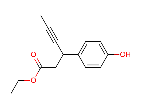 Molecular Structure of 865233-41-6 ((+/-)-ethyl 3-(4-hydroxyphenyl)hex-4-ynoate)
