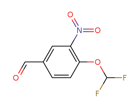 Molecular Structure of 315188-38-6 (Benzaldehyde, 4-(difluoromethoxy)-3-nitro-)