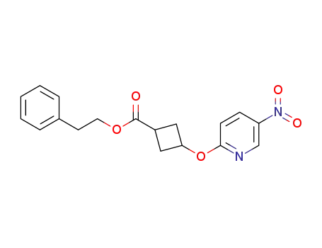 Molecular Structure of 1124175-17-2 (phenethyl 3-(5-nitropyridin-2-yloxy)cyclobutanecarboxylate)