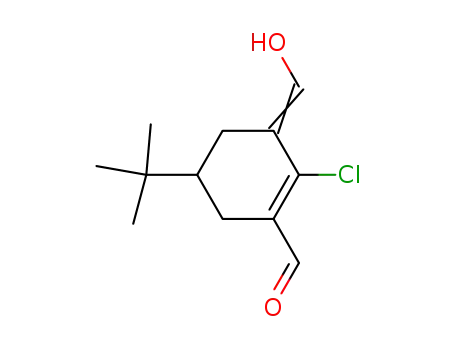 Molecular Structure of 61009-99-2 (5-TERT-BUTYL-2-CHLORO-3-HYDROXYMETHYLENE-CYCLOHEX-1-ENE CARBOXALDEHYDE)