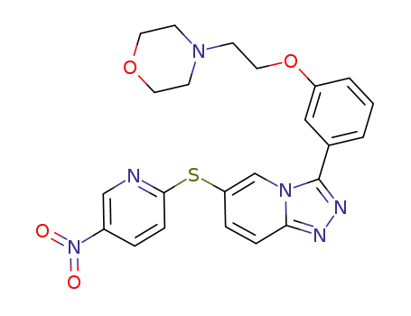 3-[3-(2-morpholin-4-yl-ethoxy)-phenyl]-6-(5-nitro-pyridin-2-ylsulfanyl)-[1,2,4]triazolo[4,3-a]pyridine