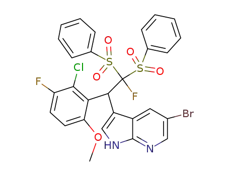 5-bromo-3-[1-(2-chloro-3-fluoro-6-methoxyphenyl)-2-fluoro-2,2-bis(phenylsulfonyl)ethyl]-1H-pyrrolo[2,3-b]pyridine