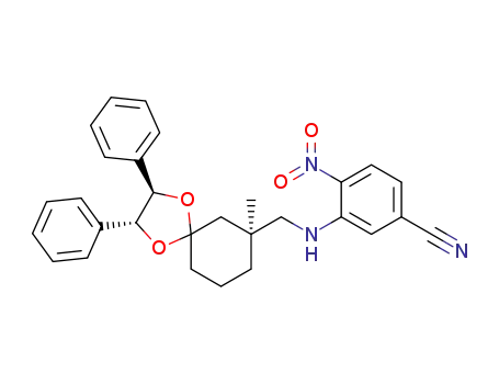 3-({[(2R,3R,7S)-7-methyl-2,3-diphenyl-1,4-dioxaspiro[4,5]dec-7-yl]methyl}amino)-4-nitrobenzonitrile