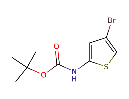 Molecular Structure of 868387-45-5 (tert-Butyl (4-bromothiophen-2-yl)carbamate)