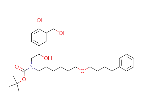 Carbamic acid,
N-[2-hydroxy-2-[4-hydroxy-3-(hydroxymethyl)phenyl]ethyl]-N-[6-(4-phenyl
butoxy)hexyl]-, 1,1-dimethylethyl ester