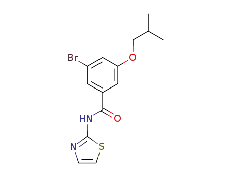 Molecular Structure of 1282520-79-9 (3-bromo-5-isobutoxy-N-(thiazol-2-yl)-benzamide)