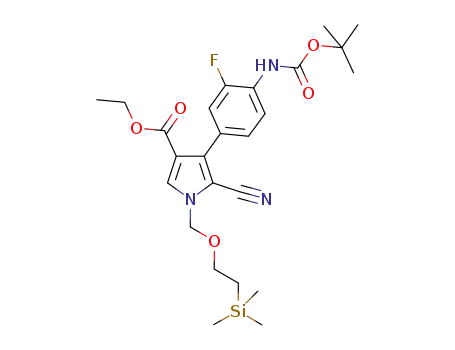 ethyl 4-{4-[(tertbutoxycarbonylamino)]-3-fluorophenyl}-5-cyano-1-{[2-(trimethylsiIyl)ethoxy]methyl}-1H-pyrrole-3-carboxylate