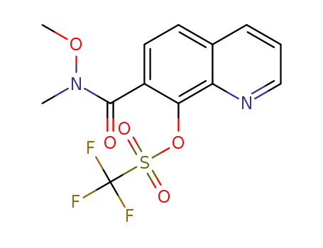 Molecular Structure of 1312684-68-6 (7-{[methoxy(methyl)amino]carbonyl}quinolin-8-yl trifluoromethanesulfonate)