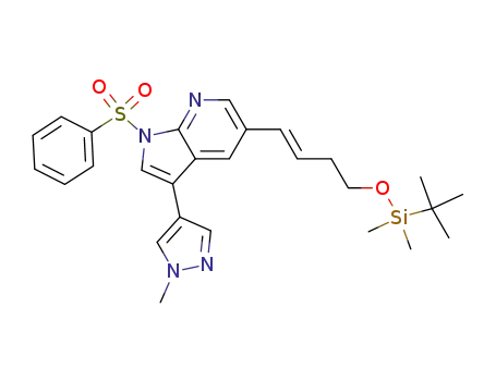 1H-Pyrrolo[2,3-b]pyridine,
5-[(1E)-4-[[(1,1-dimethylethyl)dimethylsilyl]oxy]-1-buten-1-yl]-3-(1-methyl-
1H-pyrazol-4-yl)-1-(phenylsulfonyl)-