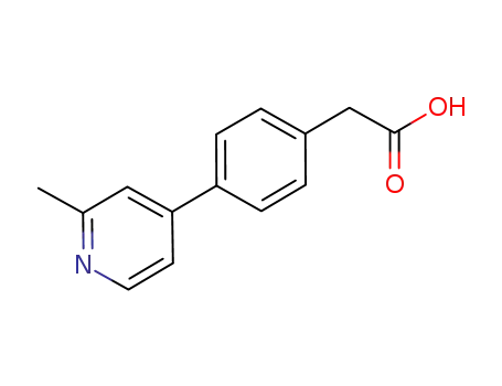 Molecular Structure of 1243245-69-3 ([4-(2-Methyl-pyridin-4-yl)-phenyl]-acetic acid)