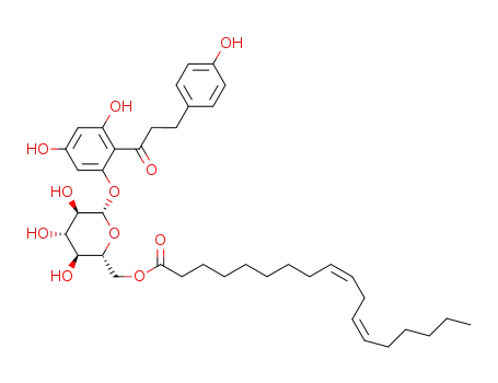 ((2R,3S,4S,5R,6S)-6-{3,5-dihydroxy-2-(3-(4-hydroxyphenyl)propanoyl)phenoxy}-3,4,5-trihydroxytetrahydro-2H-pyran-2-yl)methyl (9Z,12Z)-octadeca-9,12-dienoate