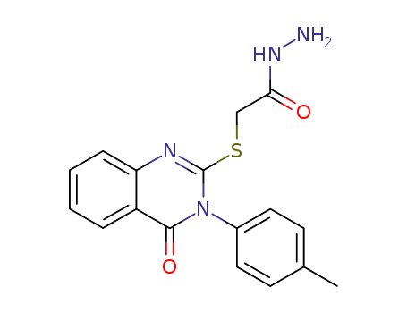 Molecular Structure of 37029-36-0 ((4-oxo-3-p-tolyl-3,4-dihydro-quinazolin-2-ylsulfanyl)-acetic acid hydrazine)