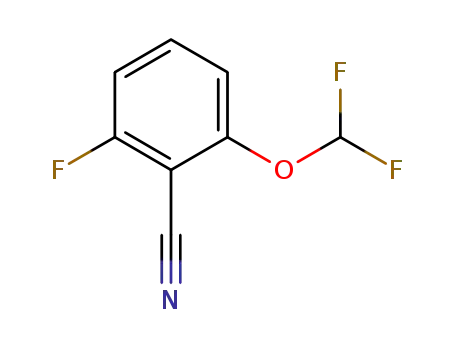Molecular Structure of 221202-14-8 (2-(Difluoromethoxy)-6-fluoro-benzonitrile)