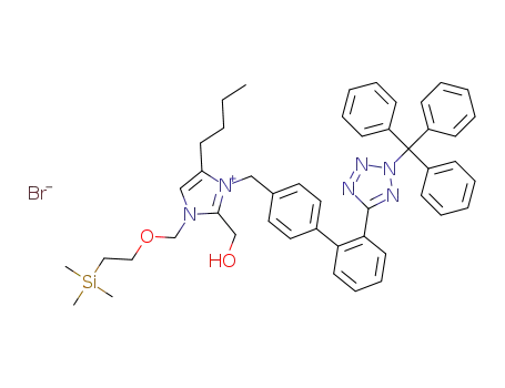 5-butyl-2-hydroxymethyl-1-[[(2'-(2-trityl)-2H-tetrazol-5-yl)biphenyl-4-yl]methyl]-3-[(2-(trimethylsilyl)ethoxy)methyl]-1H-imidazolium bromide