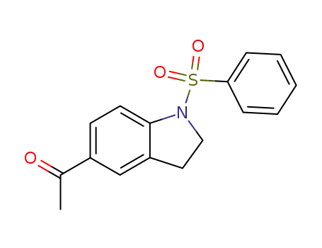 Molecular Structure of 118757-07-6 (1-(1-benzenesulfonyl-2, 3-dihydro-1H-indol-5-yl)ethanone)