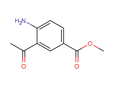 Molecular Structure of 111714-47-7 (Benzoic acid, 3-acetyl-4-amino-, methyl ester (9CI))