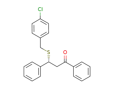 Molecular Structure of 1255154-24-5 ((3R)-3-[(4-chlorobenzyl)sulfanyl]-1,3-diphenylpropan-1-one)