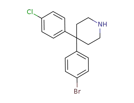 Molecular Structure of 857531-01-2 (4-(4-BROMOPHENYL)-4-(4-CHLOROPHENYL)PIPERIDINE)