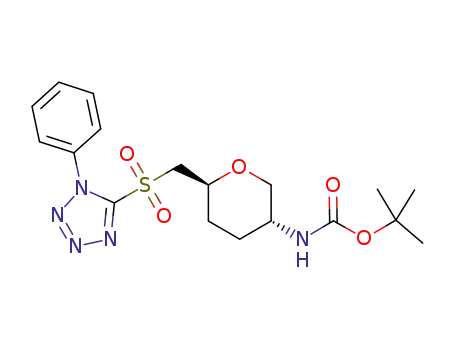 tert-butyl ((3R,6S)-6-(((1-phenyl-1H-tetrazol-5-yl)sulfonyl)-methyl)tetrahydro-2H-pyran-3-yl)carbamate