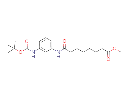 Molecular Structure of 1204005-96-8 (7-(3-(tert-butoxycarbonylamino)phenylcarbamoyl)heptanoic acid methyl ester)