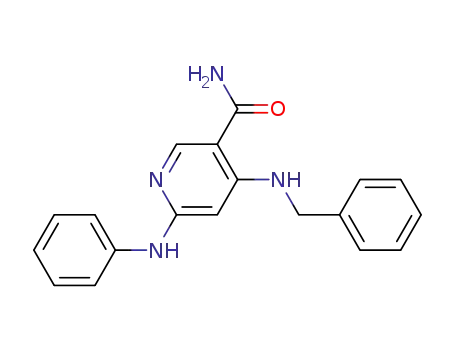 Molecular Structure of 1227862-57-8 (6-anilino-4-(benzylamino)nicotinamide)