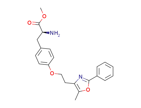 Molecular Structure of 196811-04-8 (L-Tyrosine, O-[2-(5-methyl-2-phenyl-4-oxazolyl)ethyl]-, methyl ester)