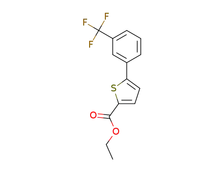 Molecular Structure of 1190235-26-7 (2-Thiophenecarboxylic acid, 5-[3-(trifluoromethyl)phenyl]-, ethyl ester)