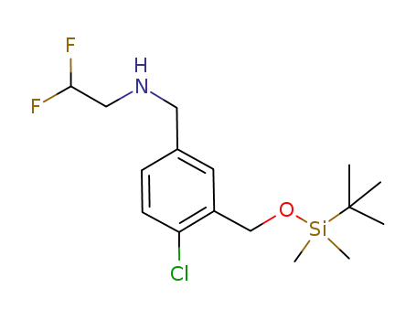 Molecular Structure of 1007392-84-8 ([3-(tert-butyl-dimethyl-silanyloxymethyl)-4-chloro-benzyl]-(2,2-difluoro-ethyl)-amine)
