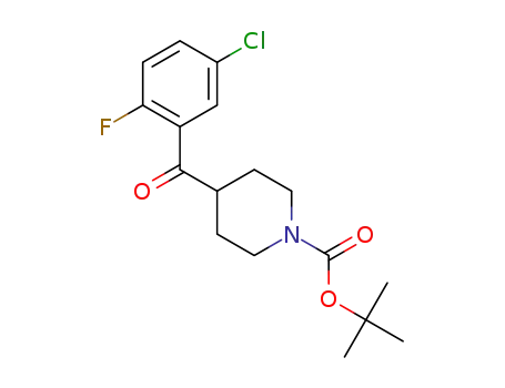 Molecular Structure of 1228631-50-2 (tert-Butyl 4-(5-chloro-2-fluorobenzoyl)piperidin-1-carboxylate)