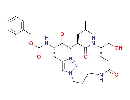 benzyl ((3S,6S,9S,Z)-9-(hydroxymethyl)-6-isobutyl-4,7,12-trioxo-1<SUP>1</SUP>H-5,8,13-triaza-1(4,1)-triazolacyclohexadecaphane-3-yl)carbamate