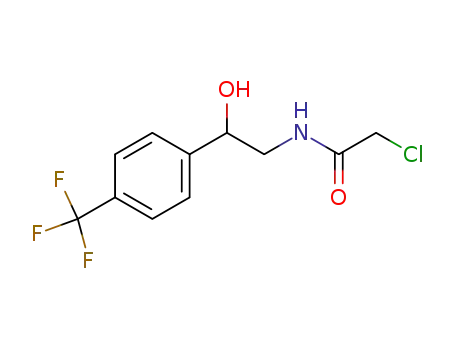 Molecular Structure of 16187-73-8 (2-chloro-N-{2-hydroxy-2-[4-(trifluoromethyl)phenyl]ethyl}acetamide)