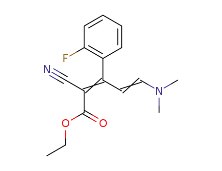 2-cyano-5-(dimethylamino)-3-(2-fluorophenyl)penta-2,4-dienoic acid ethyl ester