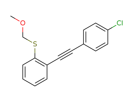 Molecular Structure of 1610038-66-8 (2-[(4-chlorophenyl)ethynyl]phenyl methoxymethyl sulfide)
