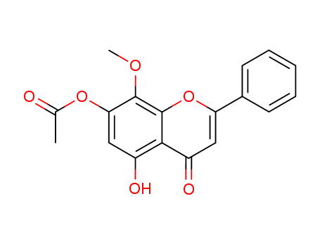 Molecular Structure of 95480-80-1 (5-Hydroxy-7-acetoxy-8-methoxyflavone)