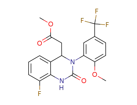 Molecular Structure of 917389-21-0 (4-Quinazolineacetic acid, 8-fluoro-1,2,3,4-tetrahydro-3-[2-Methoxy-5-(trifluoroMethyl)phenyl]-2-oxo-, Methyl ester)